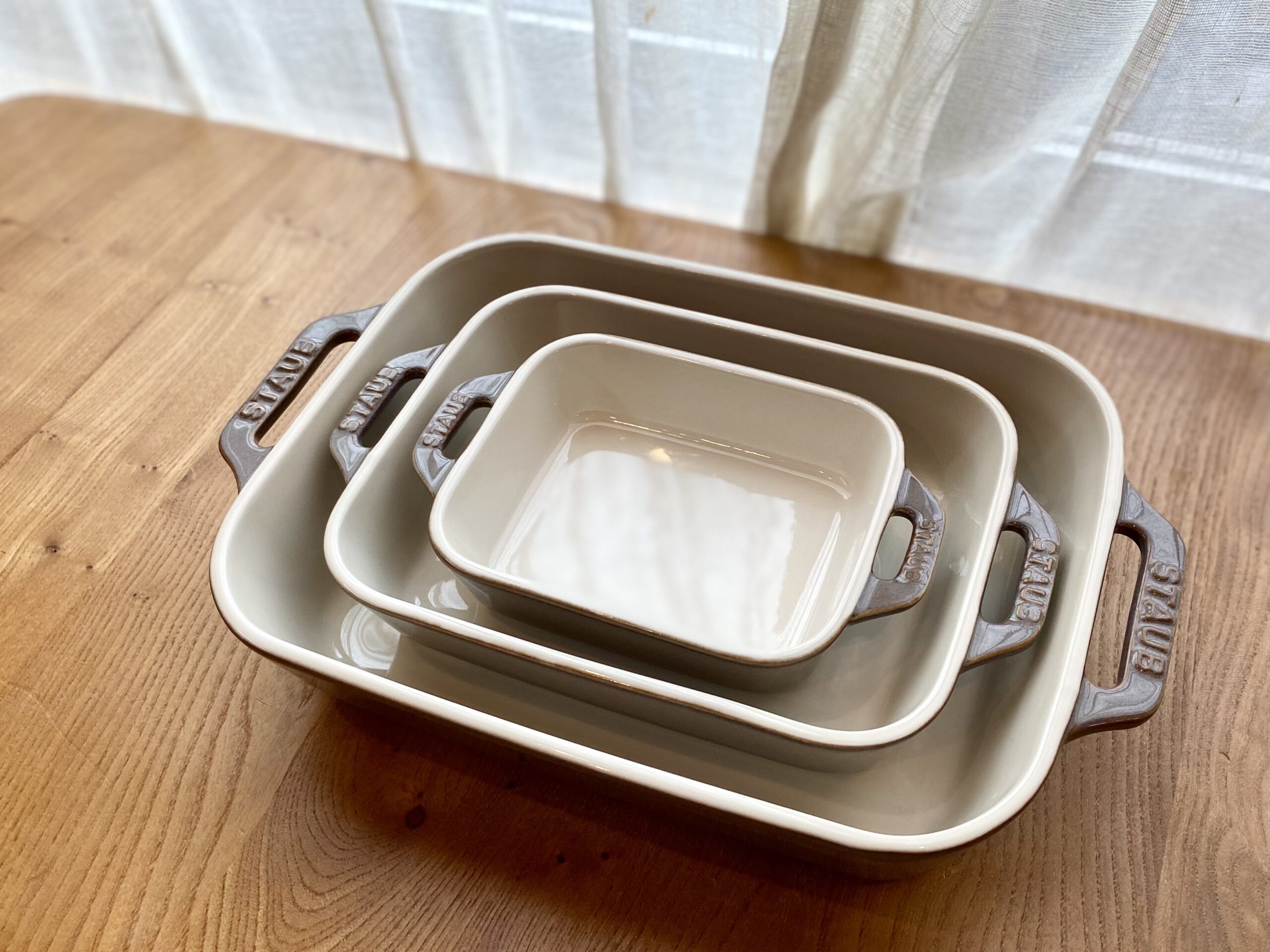 staub ストウブ グラタン皿 ブラック 3枚 - 収納/キッチン雑貨